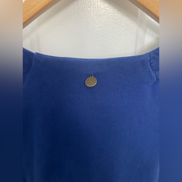 Soft Surroundings Royal Blue Faux Wrap Dress Size Large Casual Loungewear Comfy - Picture 4 of 5